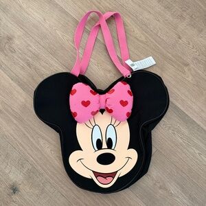 Disney 2026 Disneyland Valentines Pink Bow Minnie Mouse Oversized Tote Bag NEW